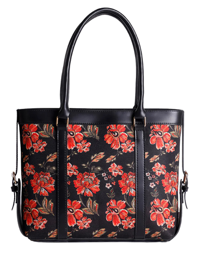 Traditional Floral Canvas Tote Bag