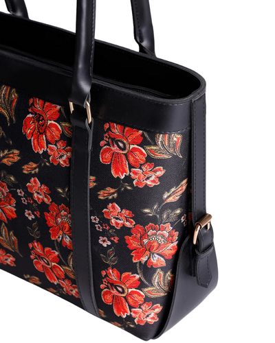Traditional Floral Canvas Tote Bag