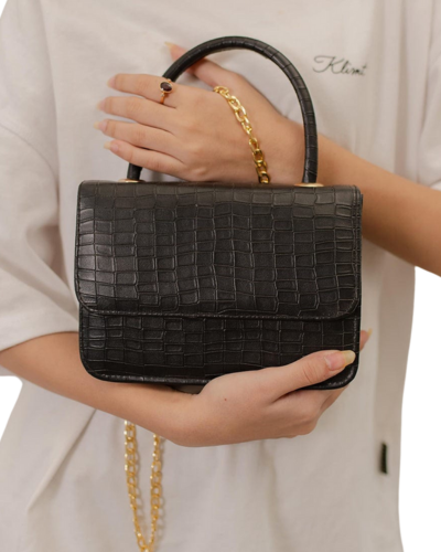 Crocette Tophandle Sling Shoulder Bag_BLACK