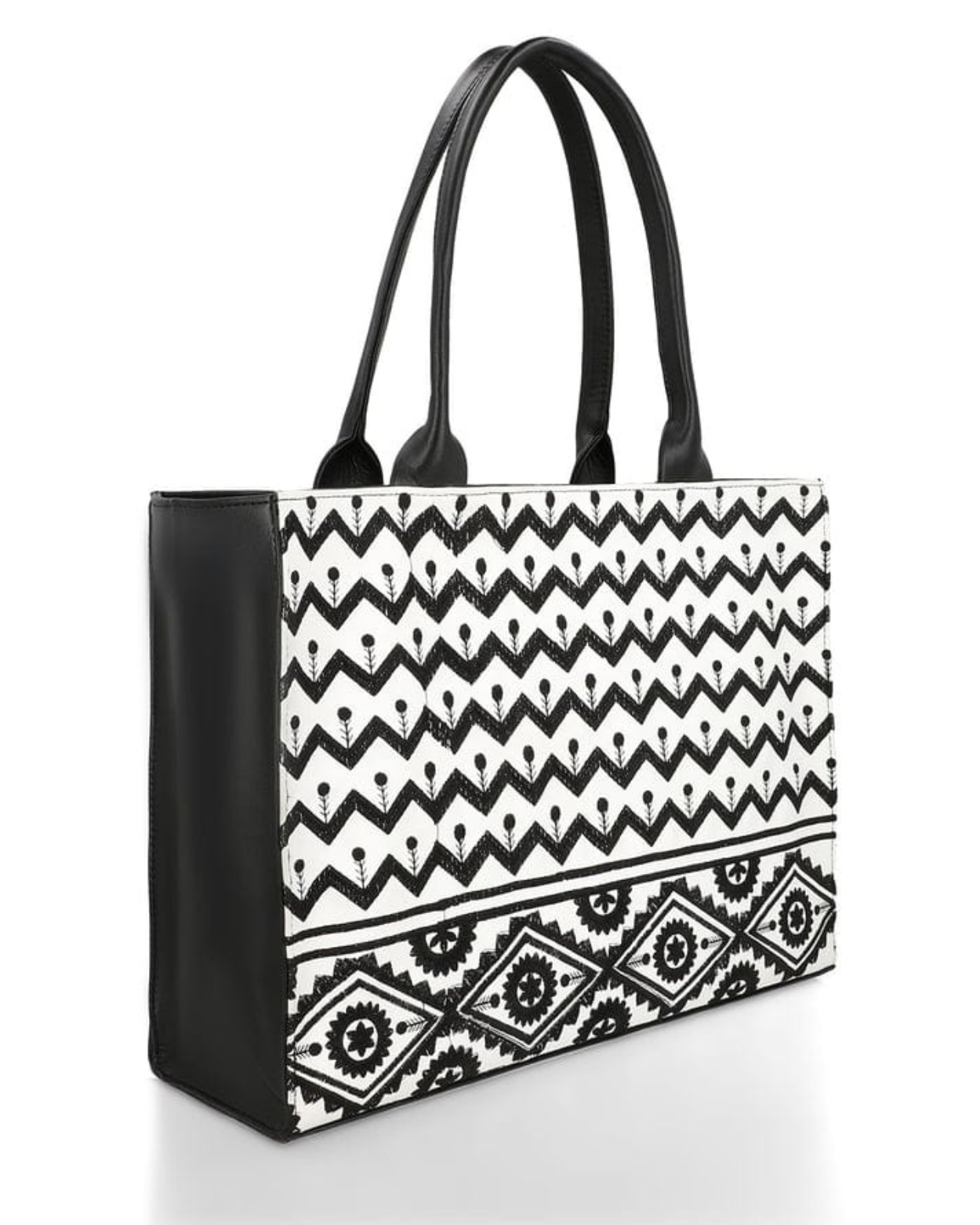 Monotone Muse Embroidered Tote Bag