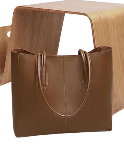 Classic Carryall Tote Bag with Mini Bag_BROWN