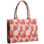 Spring Blooms Floral Canvas Tote Bag