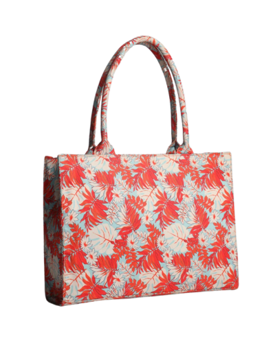 Spring Blooms Floral Canvas Tote Bag
