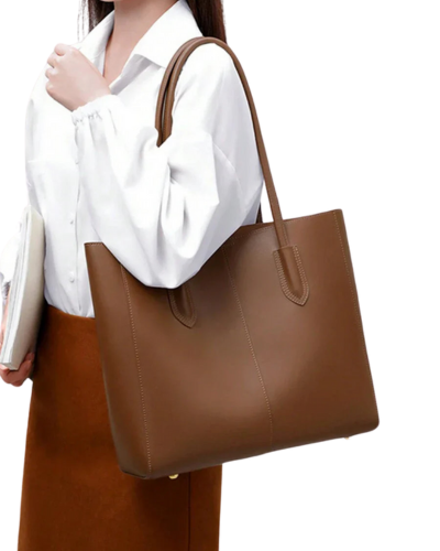 Classic Carryall Tote Bag with Mini Bag_BROWN