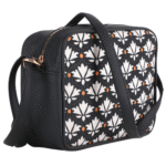 Serene Blossom Floral Print Canvas Crossbody Bag with Adjustable PU Leather Strap Interior View of Serene Blossom Floral Print Canvas Crossbody Bag Showing Spacious Compartment" Close-up of Floral Print Detail on Serene Blossom Canvas Crossbody Bag