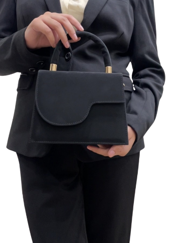 Elegant Mini Top Handle Satchel Bag_BLACK