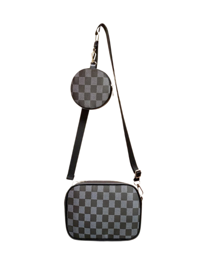 Checkered Bliss Cross_Body_Bag With Coin Purse