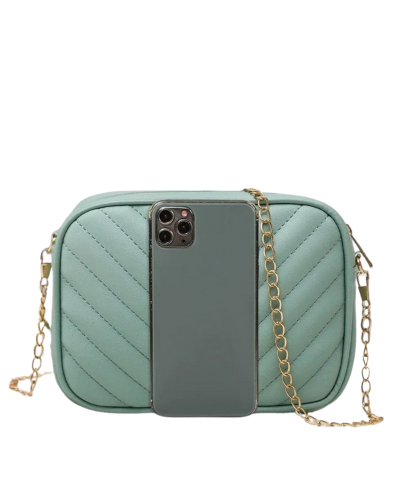 Minty Breeze Quilted Crossbody Bag_MINT GREEN