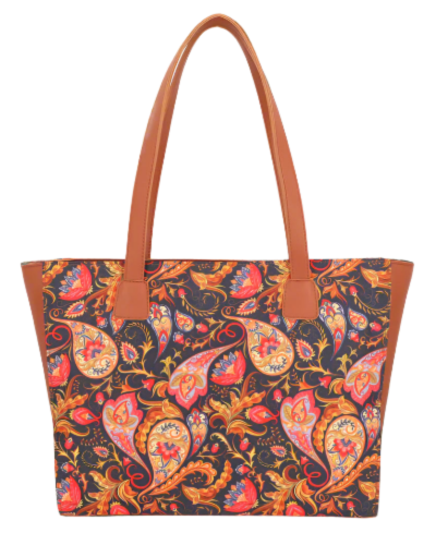 Leather on Canvas Tote Bag