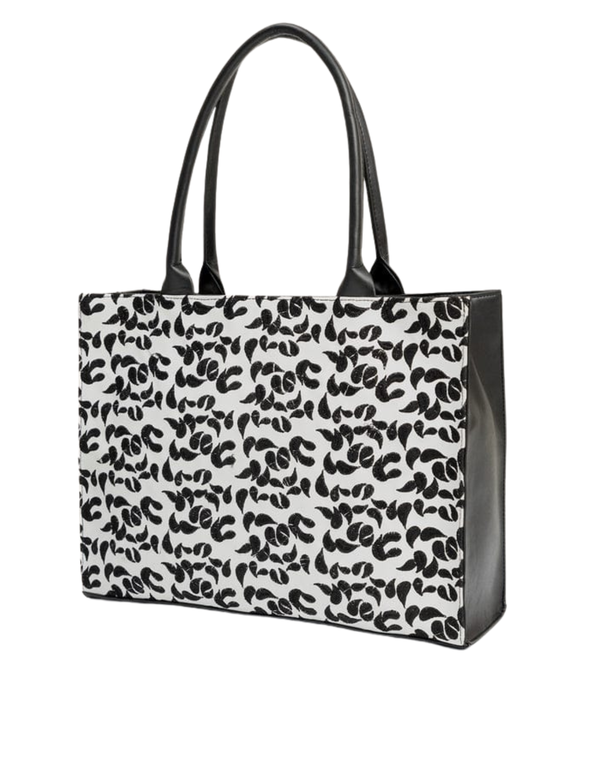 Noir Echo Embroidered Tote Bag