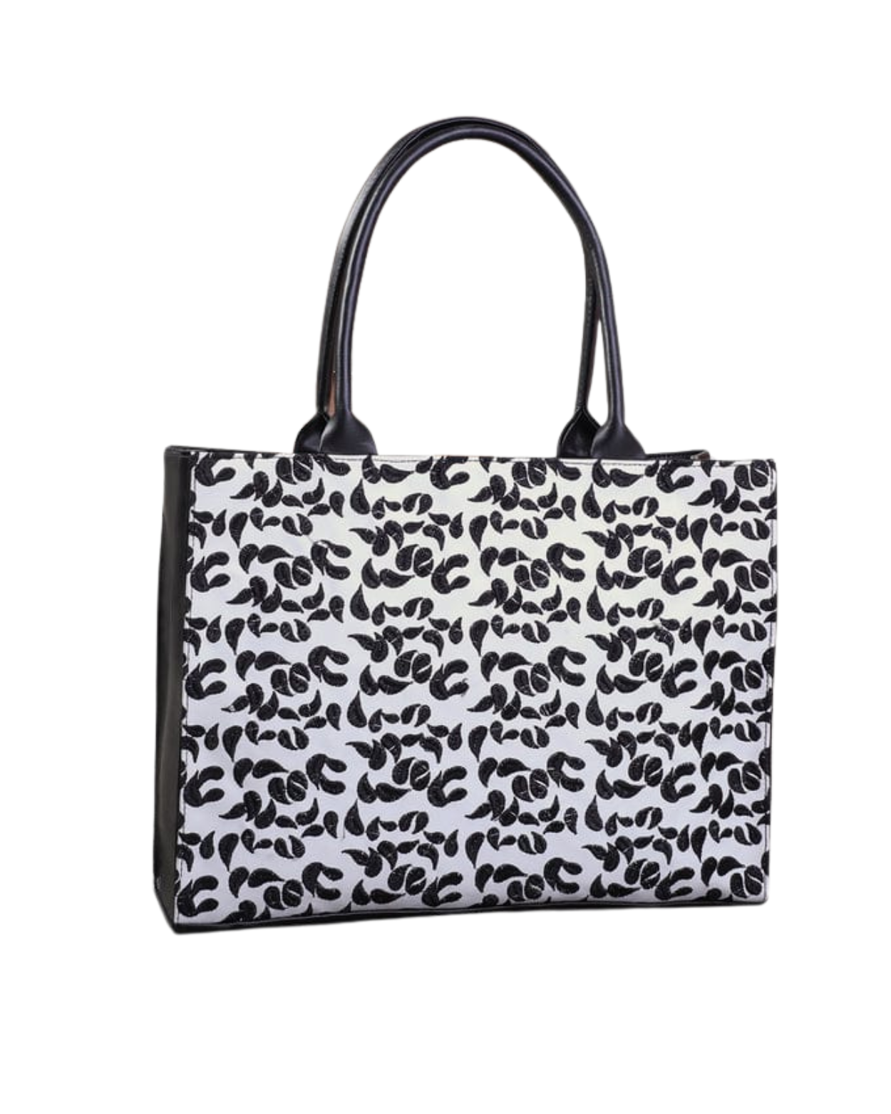 Noir Echo Embroidered Tote Bag