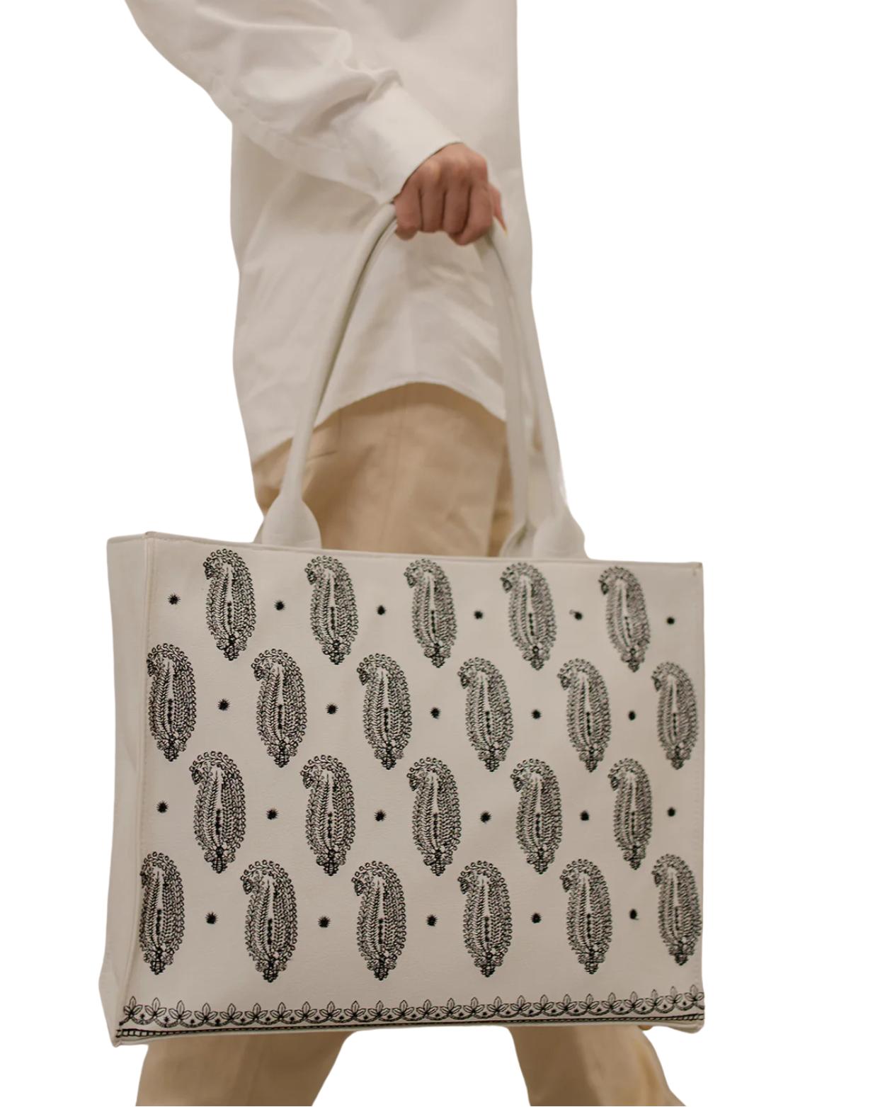 Regal Embroidered Tote Bag_white