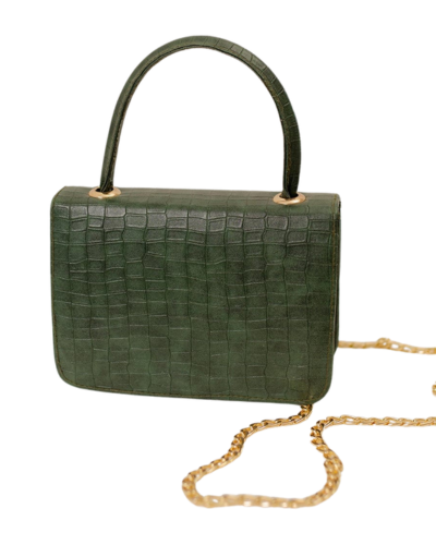 Crocette Tophandle Sling Shoulder Bag_GREEN