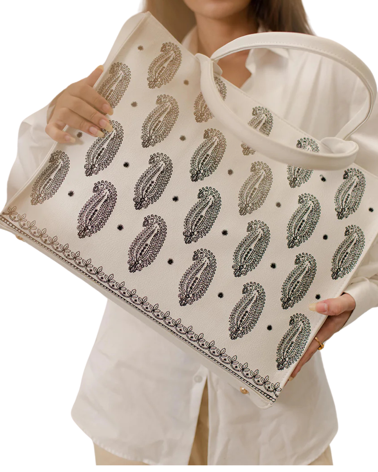 Regal Embroidered Tote Bag_white