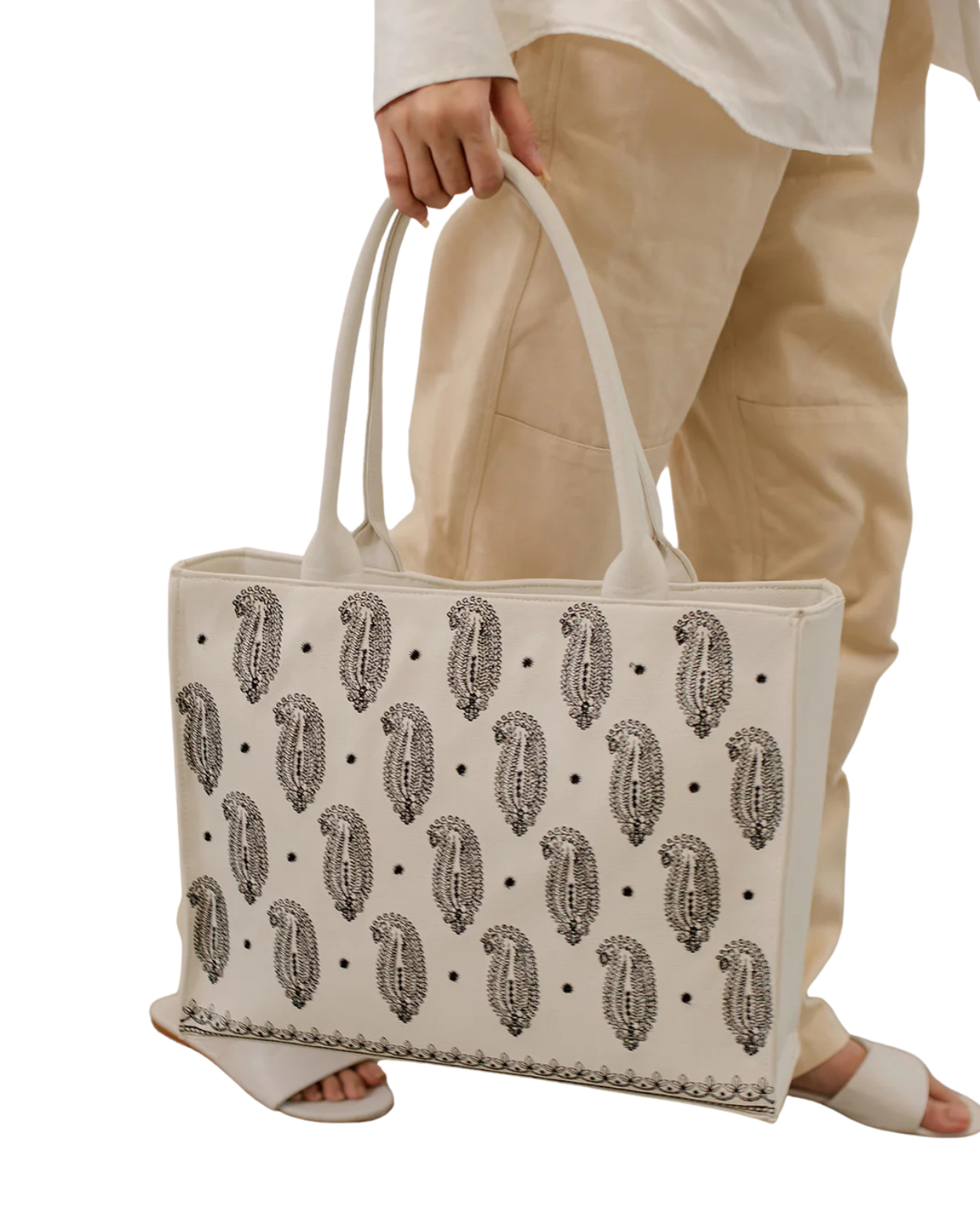 Regal Embroidered Tote Bag_white