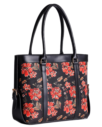 Traditional Floral Canvas Tote Bag