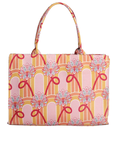 Peachy Blooms Canvas Tote Bag