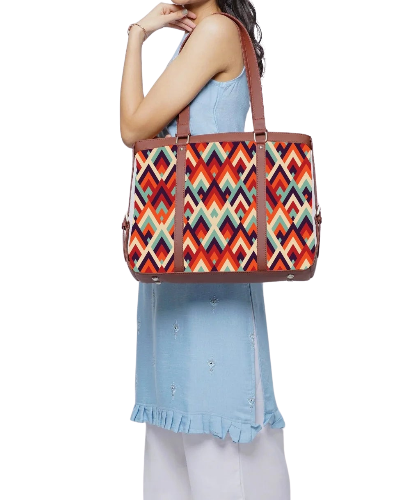 Radiant Chevron Canvas Tote Bag
