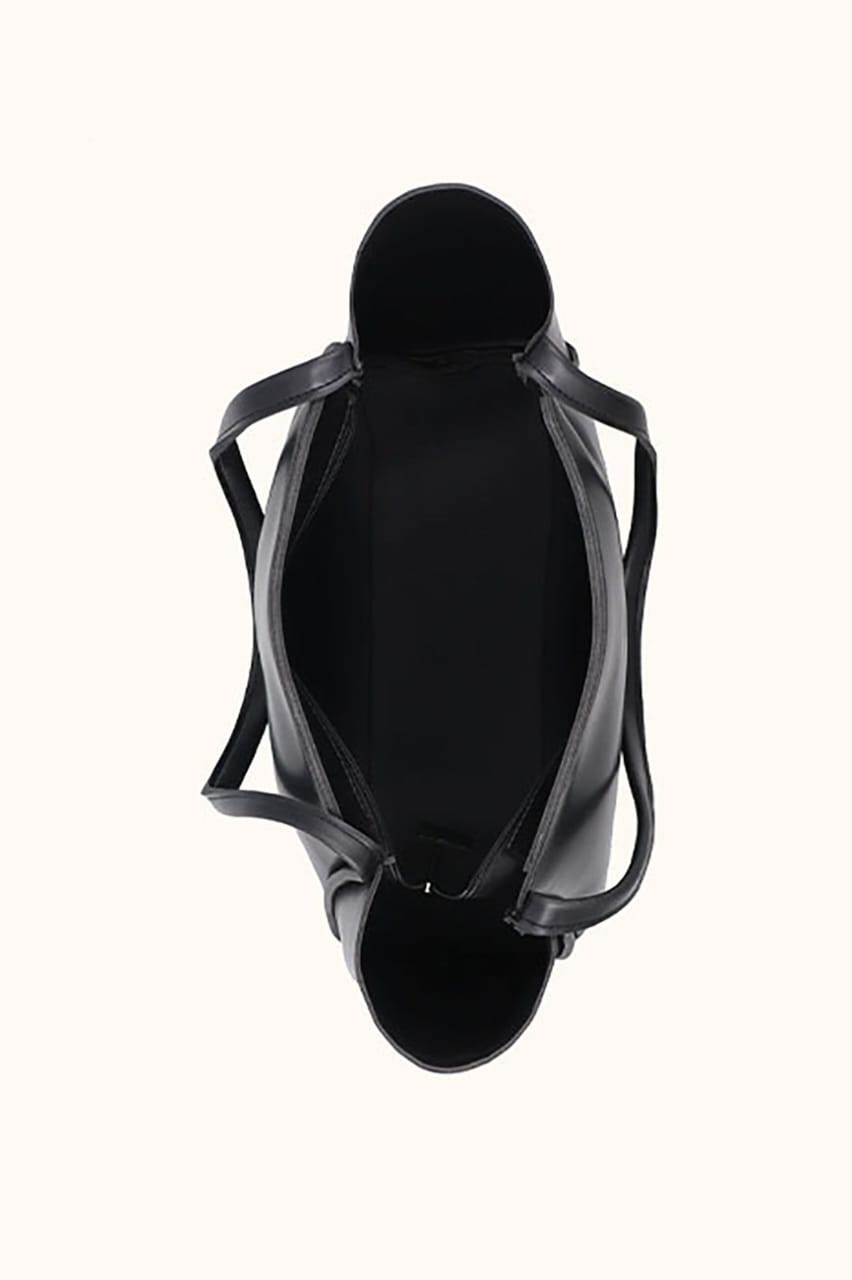 All-Day Tote Bag in PU leather with double handles-BLACK